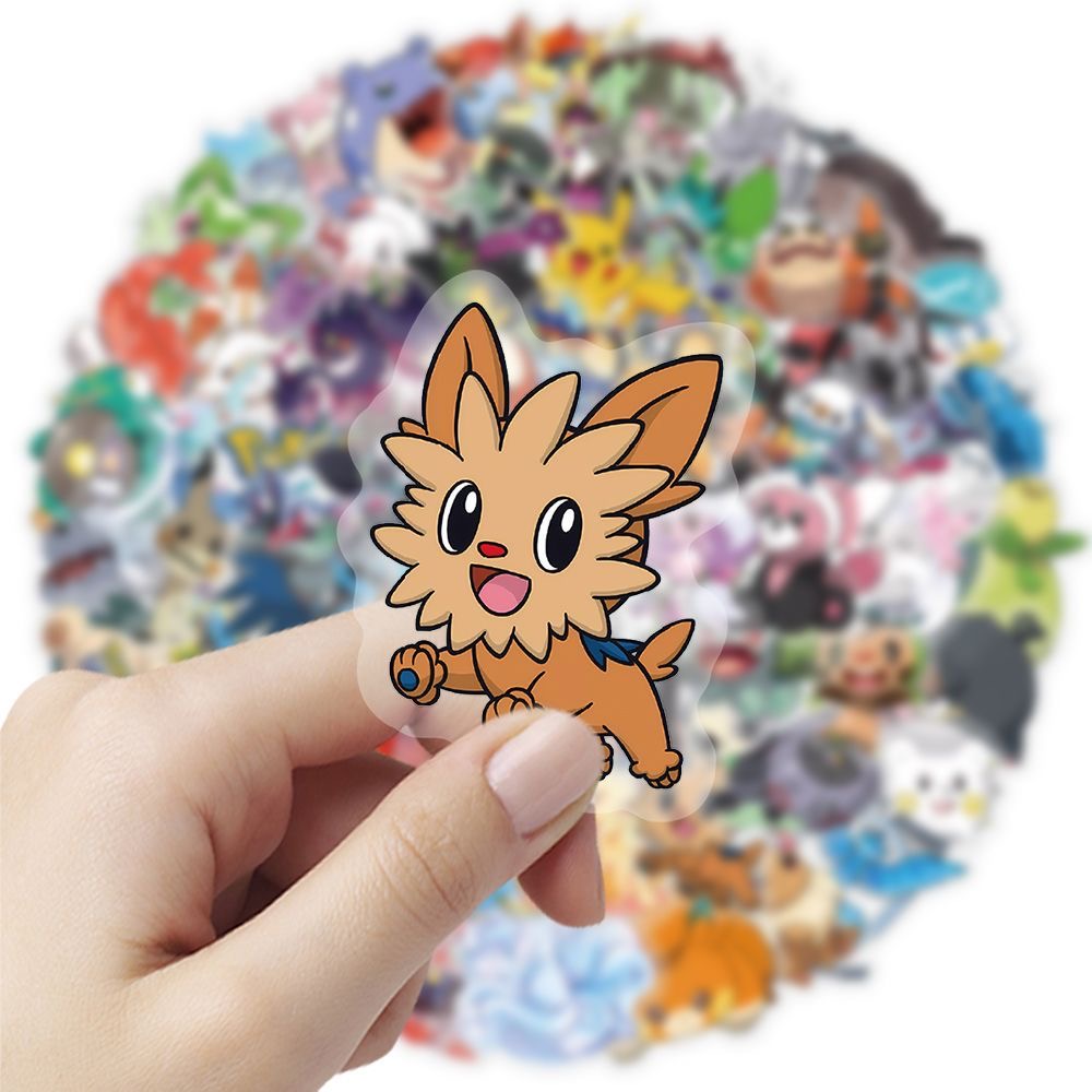 Tablet Cute Accessories - 100 Adesivos Pokémon Transparentes e Impermeáveis