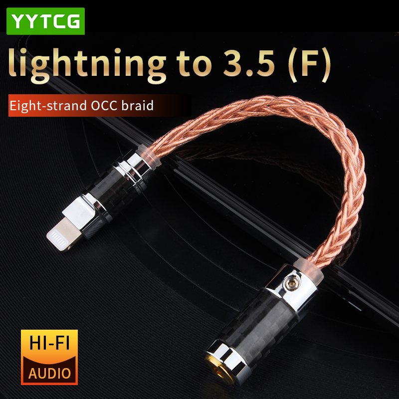 Wired Earphone Lightning - YYTCG-Type-C Jack adaptador para relâmpago, macho