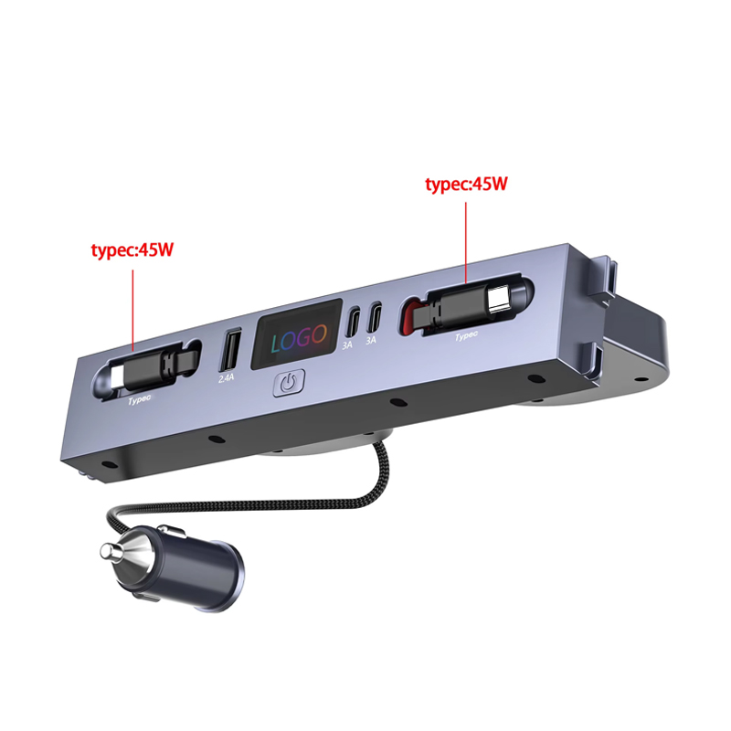Usb Hub Type C - Carregador de Carro Multi-Portas, Adaptador de