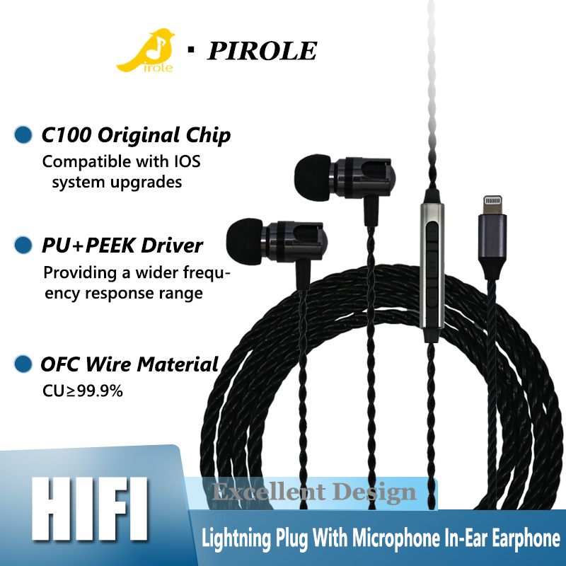 Wired Earphone Lightning - Fones de ouvido com fio e
