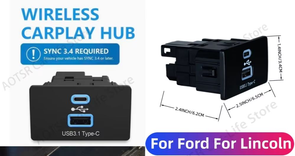 Adaptador sem fios para CarPla - Usb Hub Type C avaliação e preço