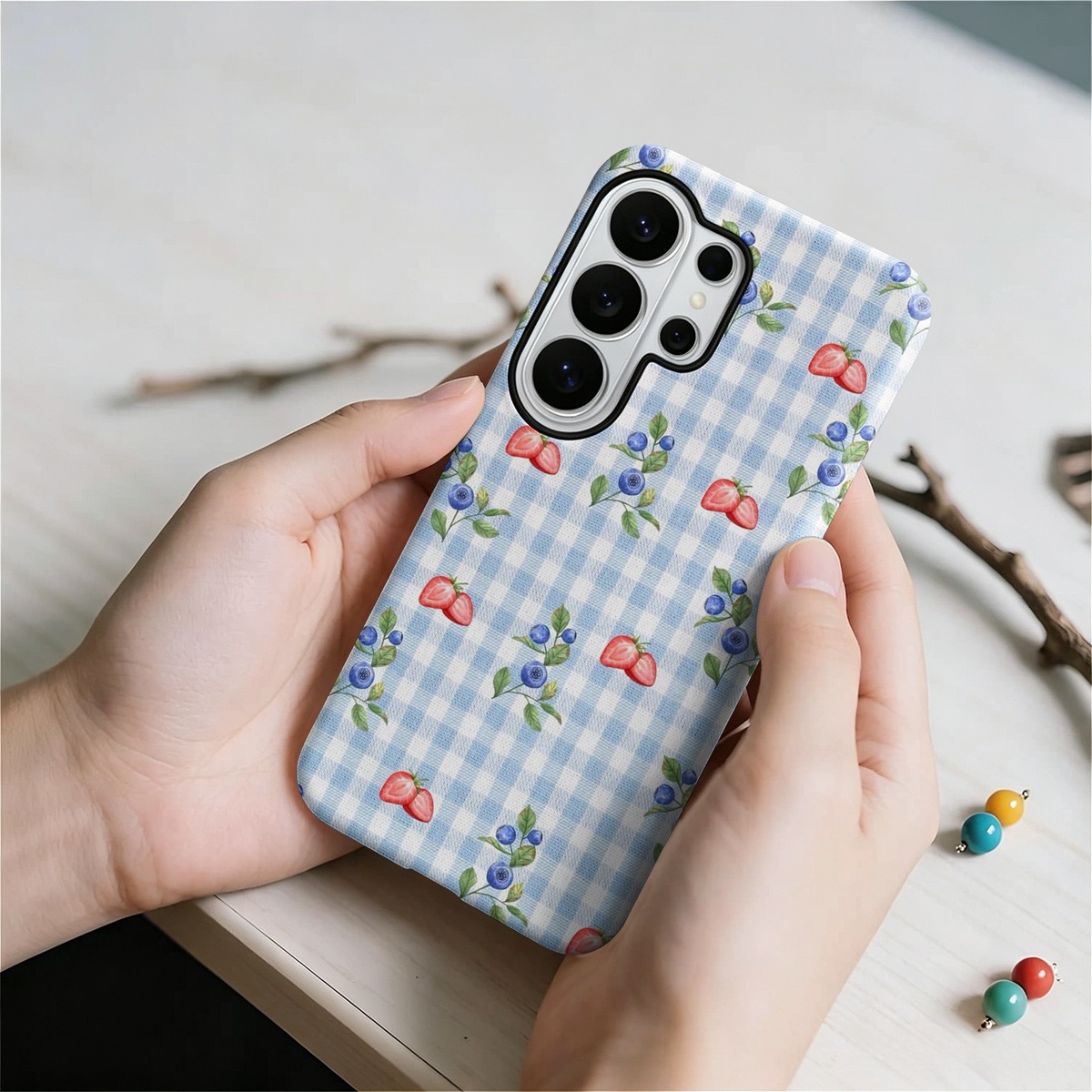 xadrez morango mirtilo 2-in-1  - Samsung Galaxy S24 avaliação e preço